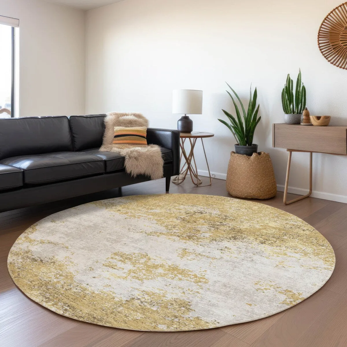 Machine Washable Indoor/ Outdoor Abstract Pixels Chantille Rug
