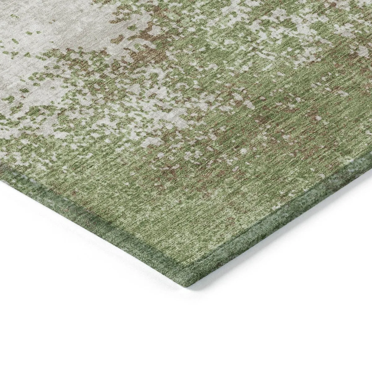 Machine Washable Indoor/ Outdoor Abstract Pixels Chantille Rug