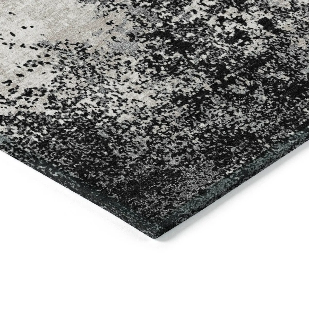 Machine Washable Indoor/ Outdoor Abstract Pixels Chantille Rug