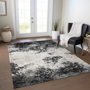 Machine Washable Indoor/ Outdoor Abstract Pixels Chantille Rug