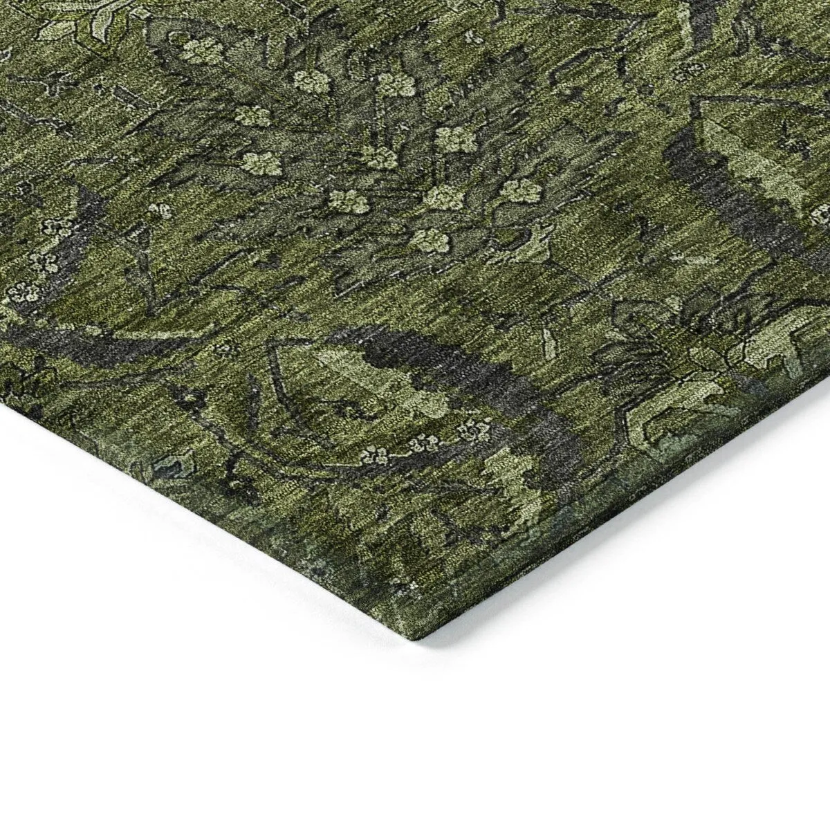 Machine Washable Indoor/ Outdoor Boho Traditional Chantille Rug