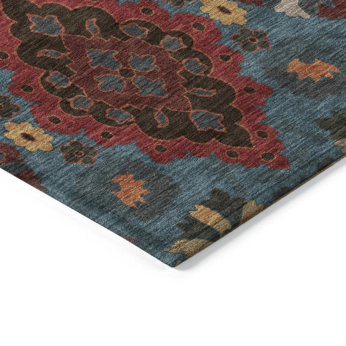Machine Washable Indoor/ Outdoor Boho Traditional Chantille Rug