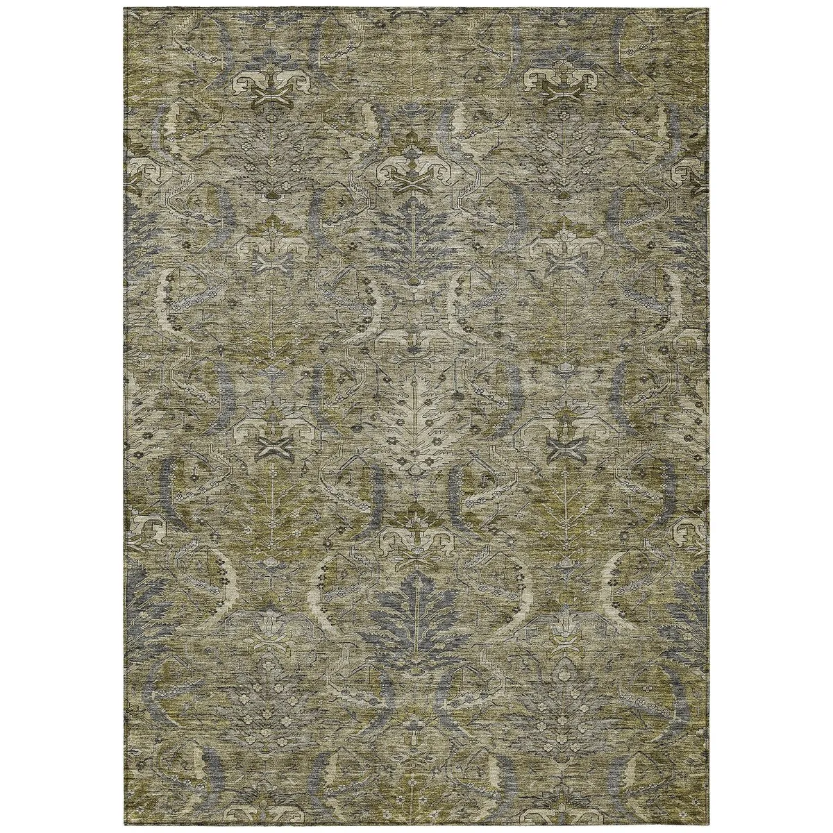 Machine Washable Indoor/ Outdoor Boho Traditional Chantille Rug