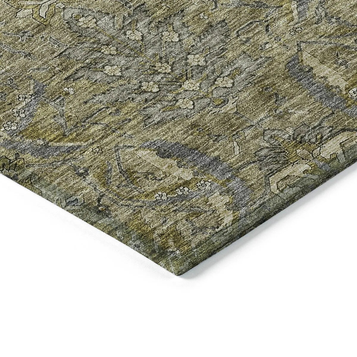 Machine Washable Indoor/ Outdoor Boho Traditional Chantille Rug