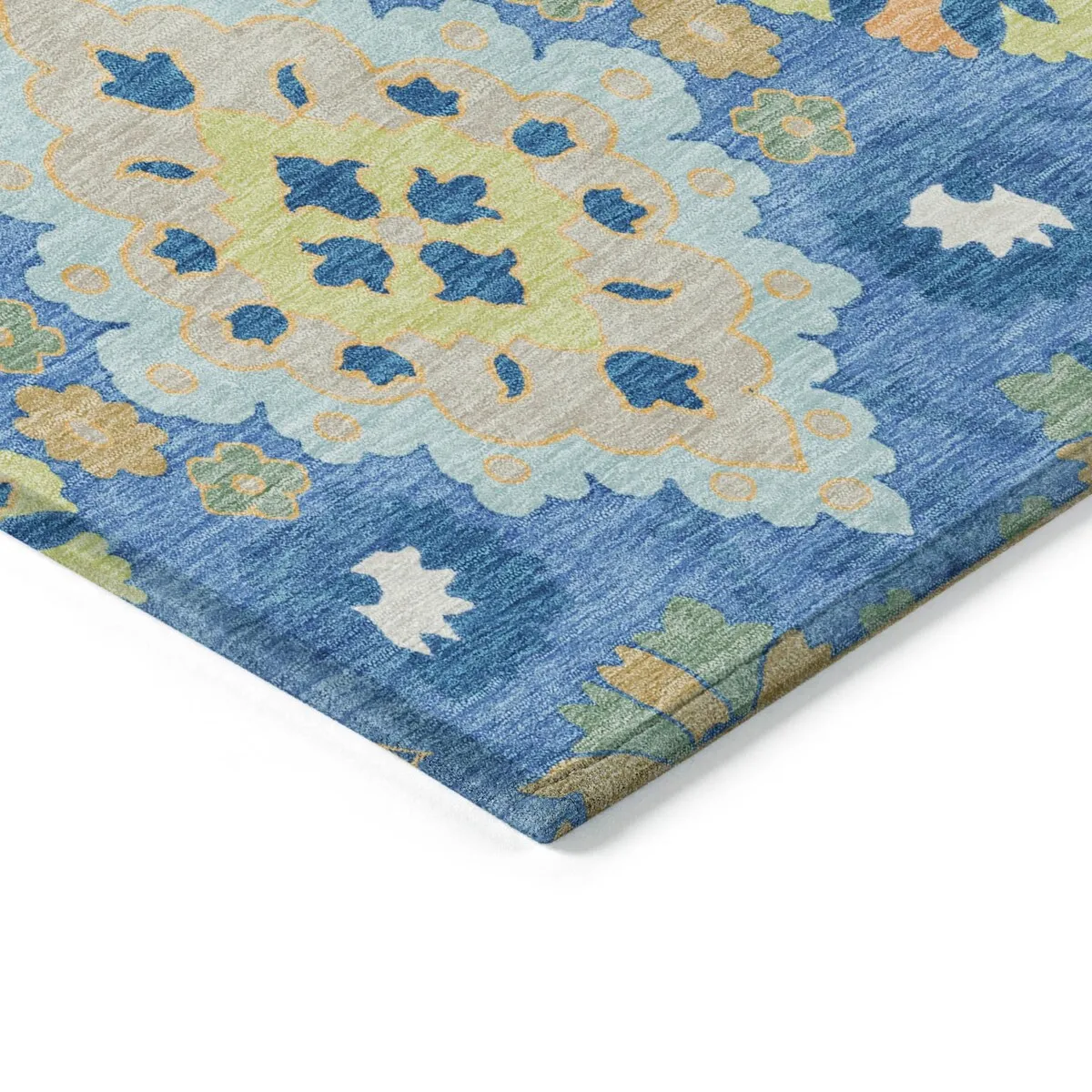 Machine Washable Indoor/ Outdoor Boho Traditional Chantille Rug