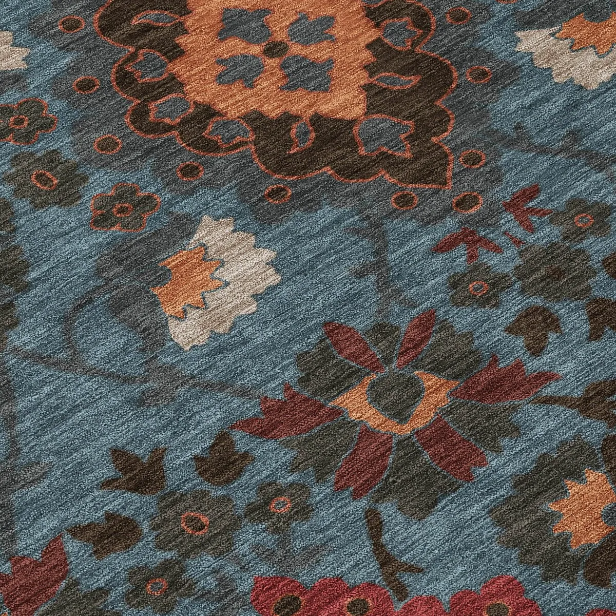 Machine Washable Indoor/ Outdoor Boho Traditional Chantille Rug