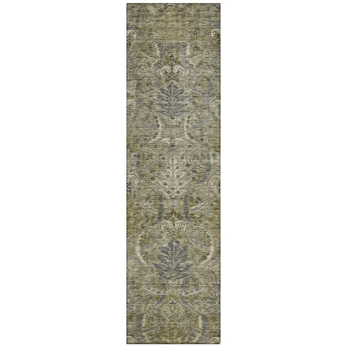 Machine Washable Indoor/ Outdoor Boho Traditional Chantille Rug