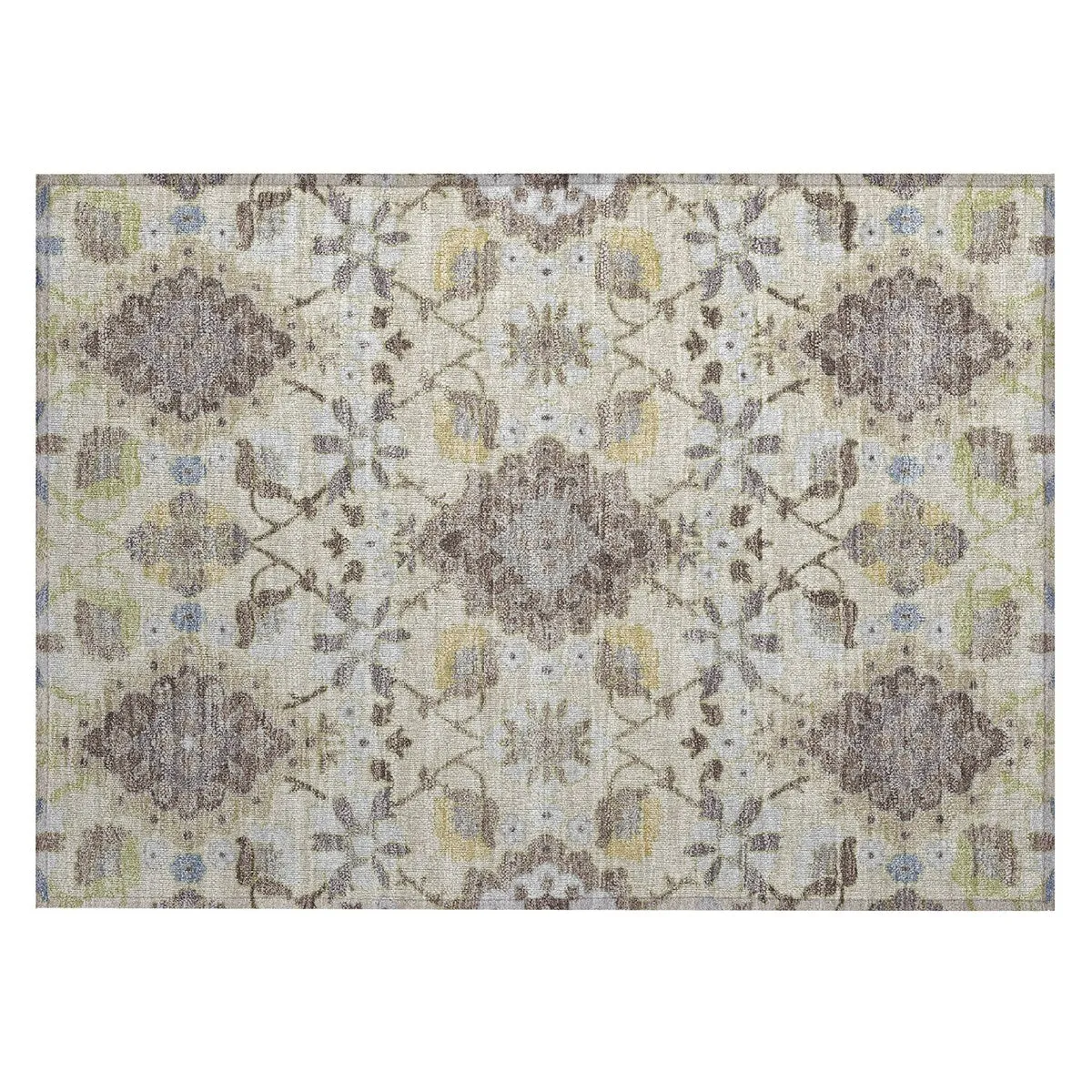 Machine Washable Indoor/ Outdoor Boho Traditional Chantille Rug