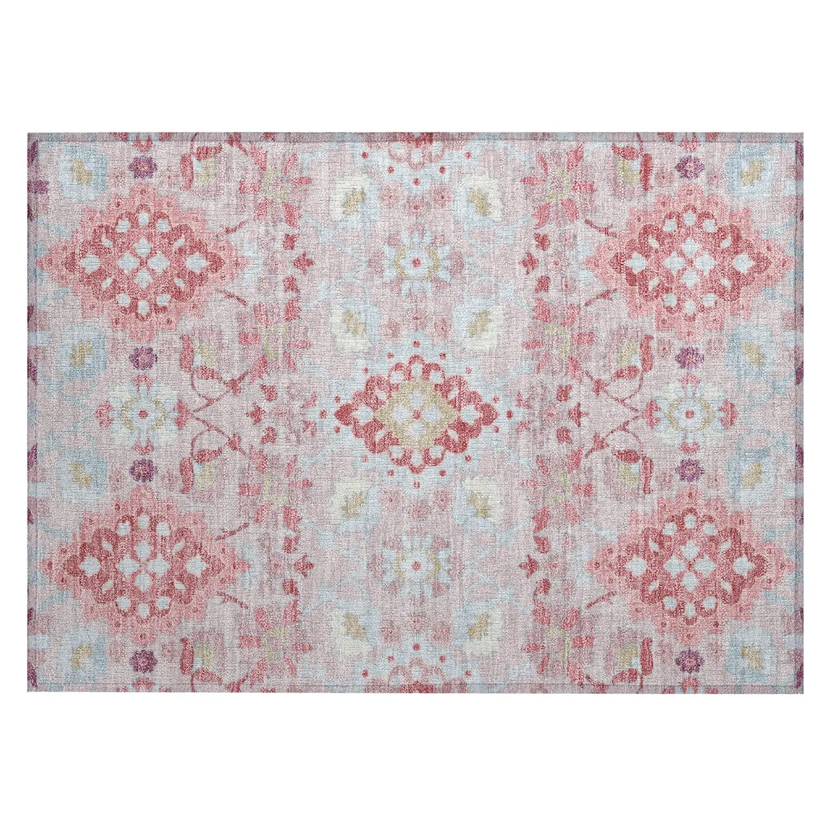 Machine Washable Indoor/ Outdoor Boho Traditional Chantille Rug