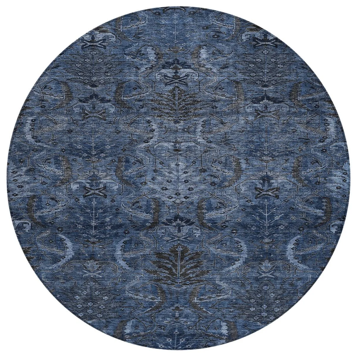 Machine Washable Indoor/ Outdoor Boho Traditional Chantille Rug