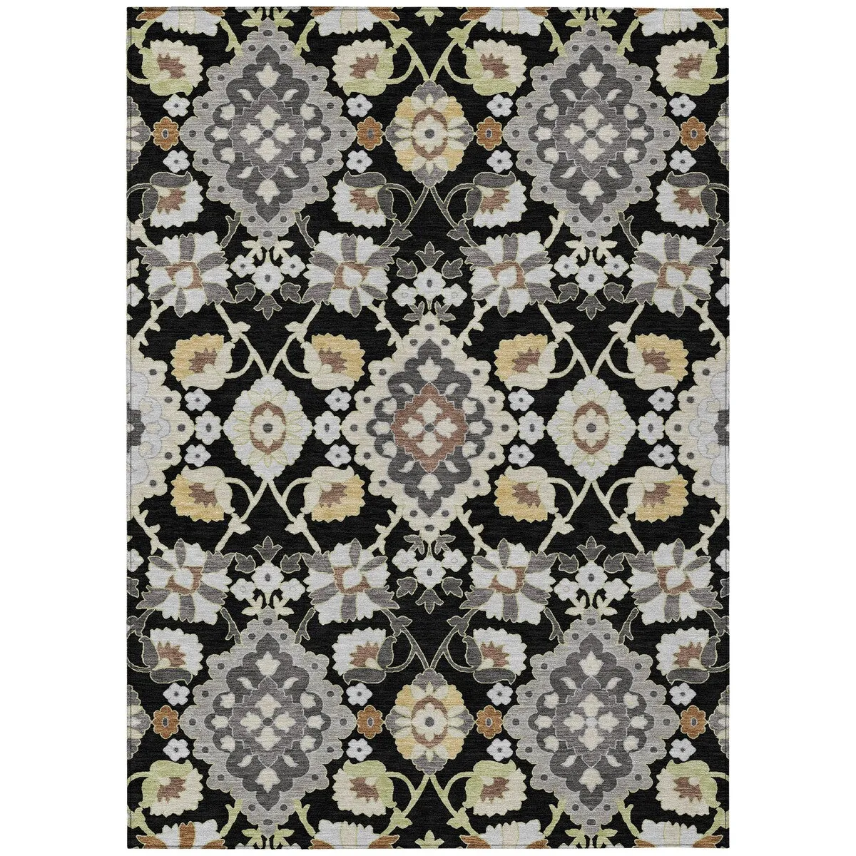 Machine Washable Indoor/ Outdoor Boho Traditional Chantille Rug