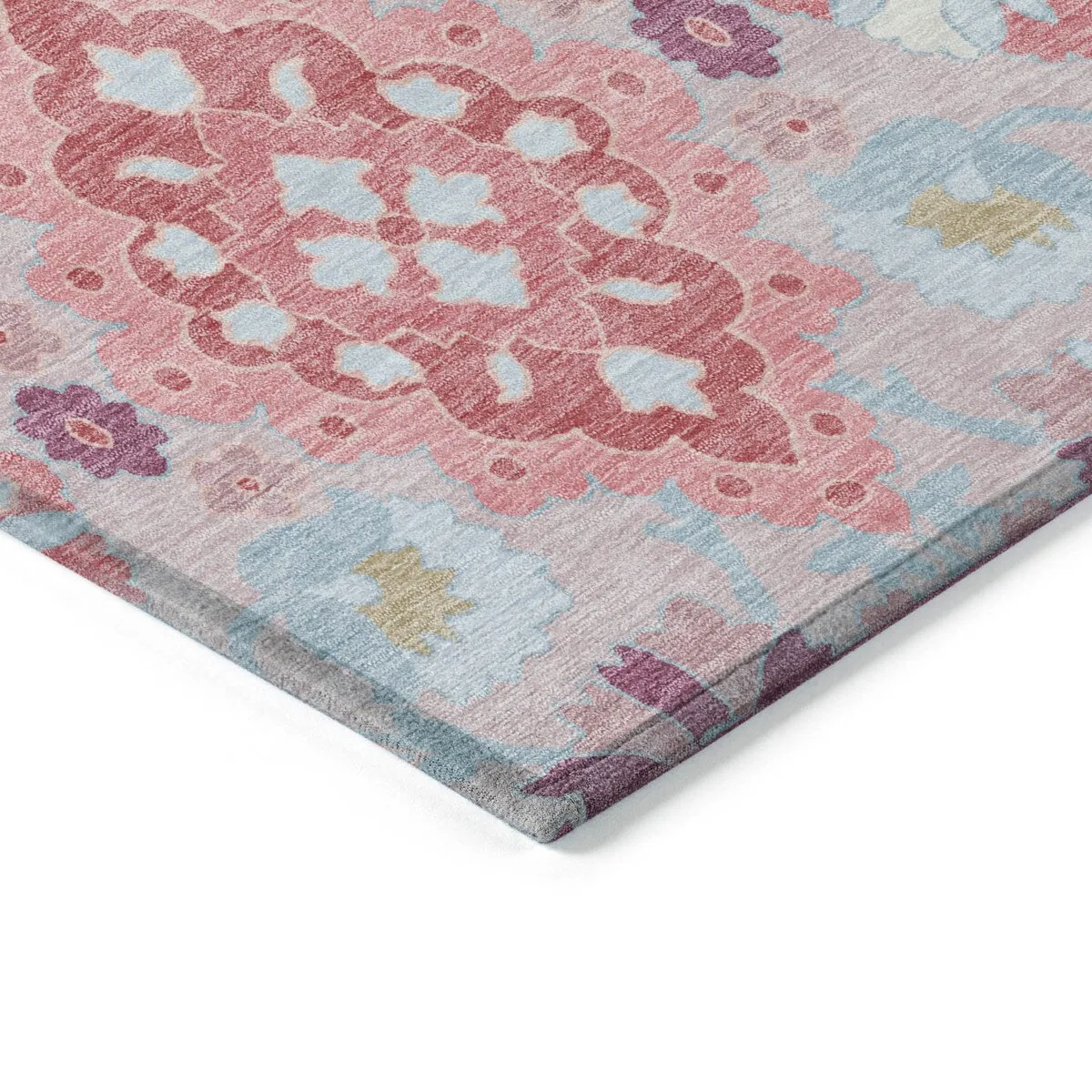 Machine Washable Indoor/ Outdoor Boho Traditional Chantille Rug