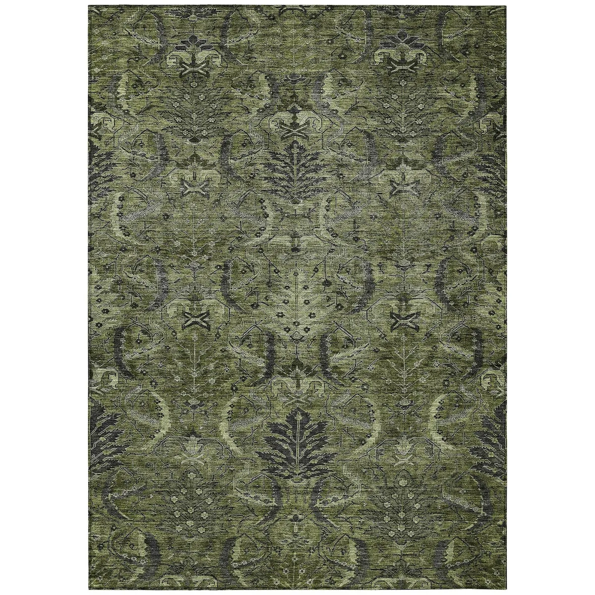 Machine Washable Indoor/ Outdoor Boho Traditional Chantille Rug