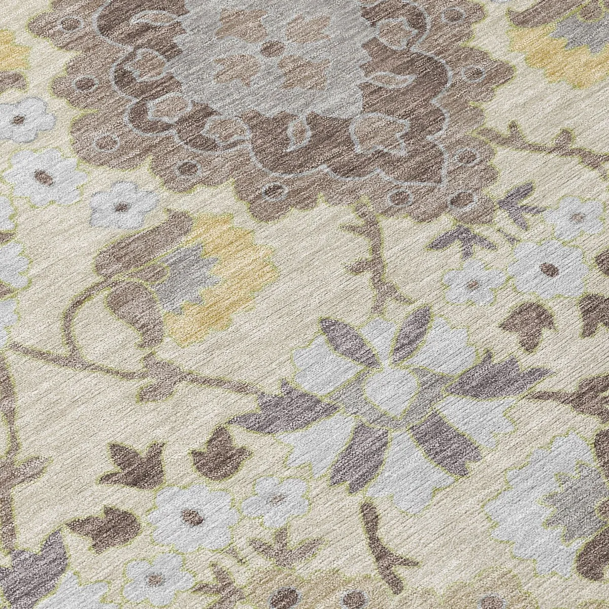 Machine Washable Indoor/ Outdoor Boho Traditional Chantille Rug