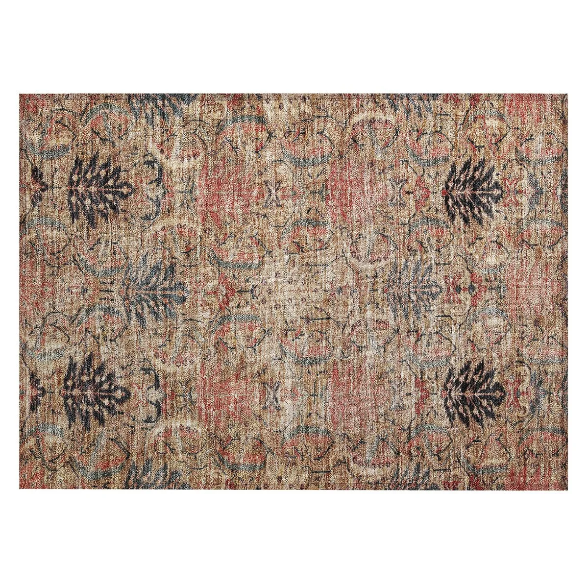 Machine Washable Indoor/ Outdoor Boho Traditional Chantille Rug