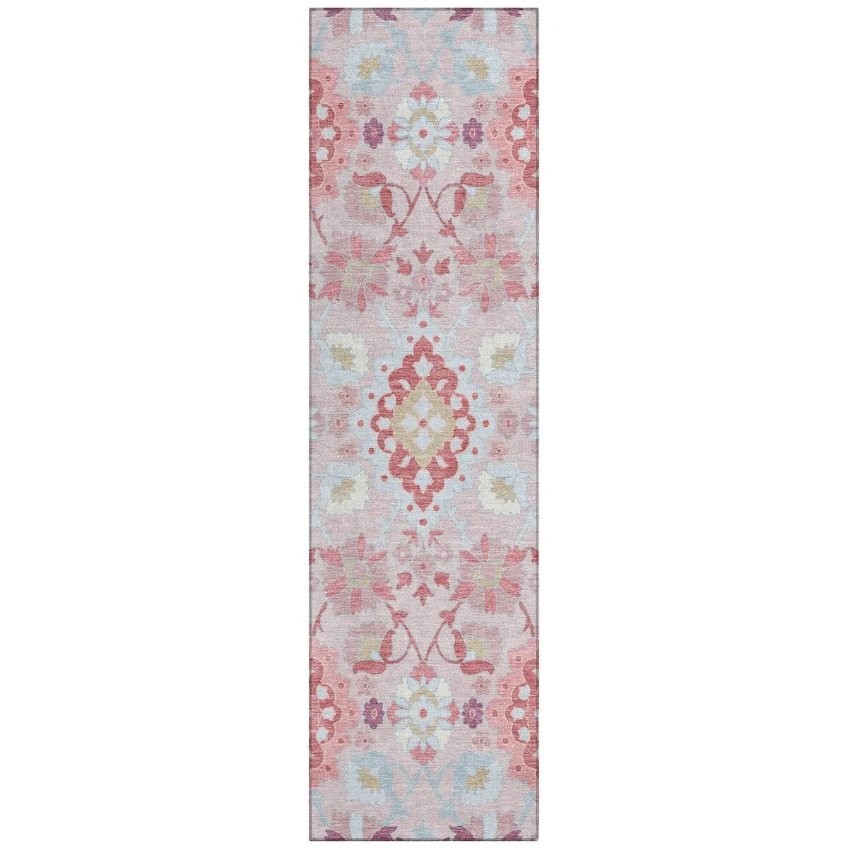 Machine Washable Indoor/ Outdoor Boho Traditional Chantille Rug