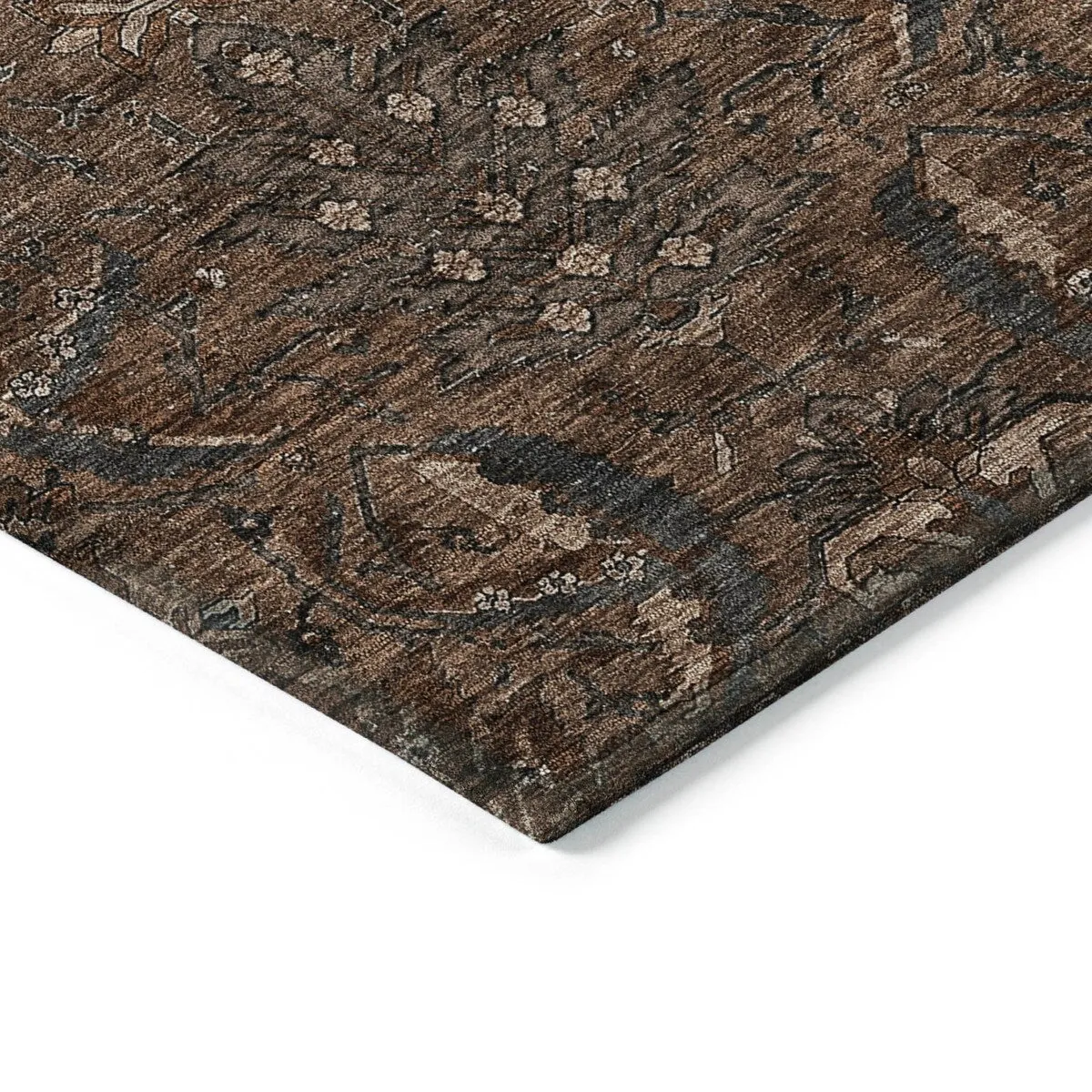 Machine Washable Indoor/ Outdoor Boho Traditional Chantille Rug