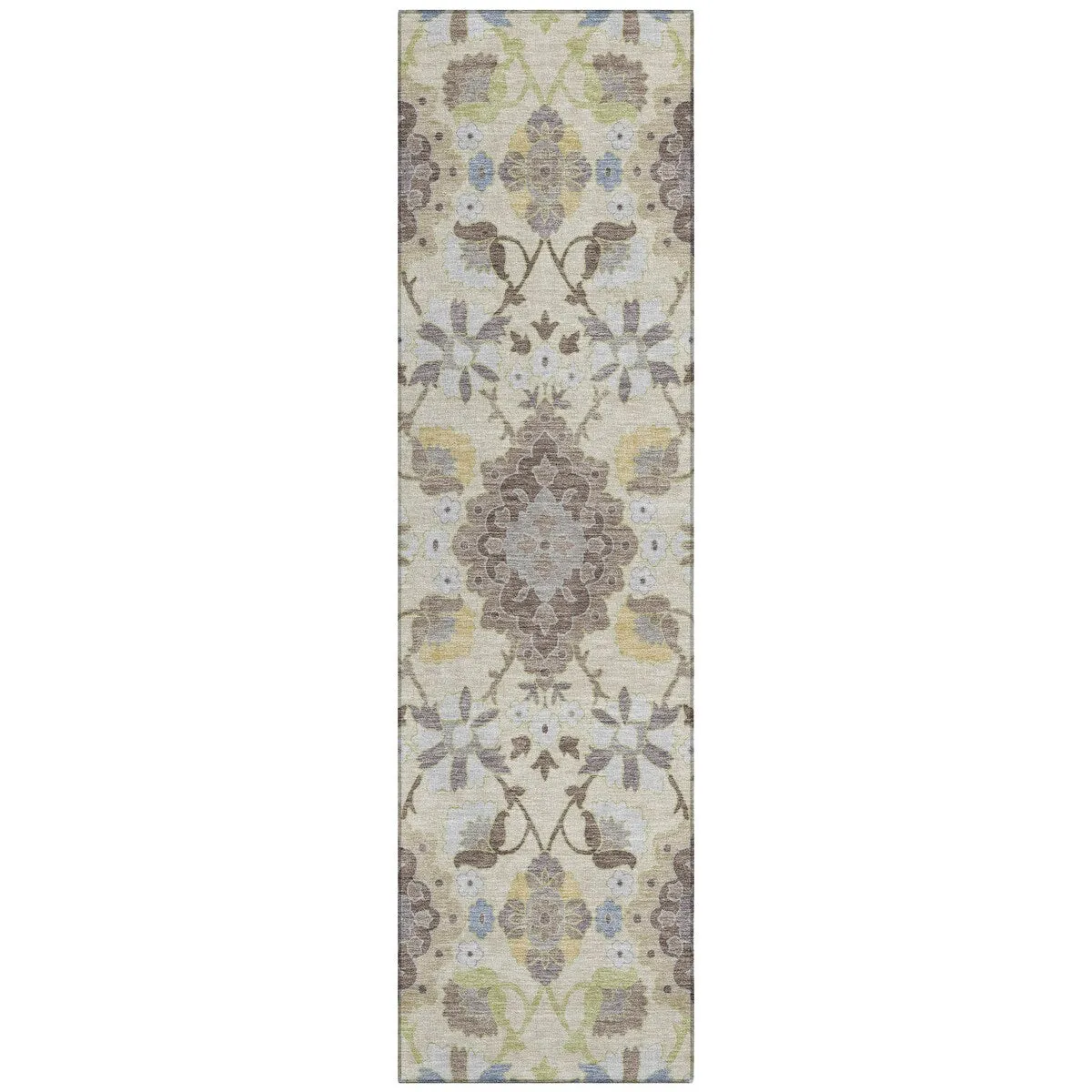 Machine Washable Indoor/ Outdoor Boho Traditional Chantille Rug