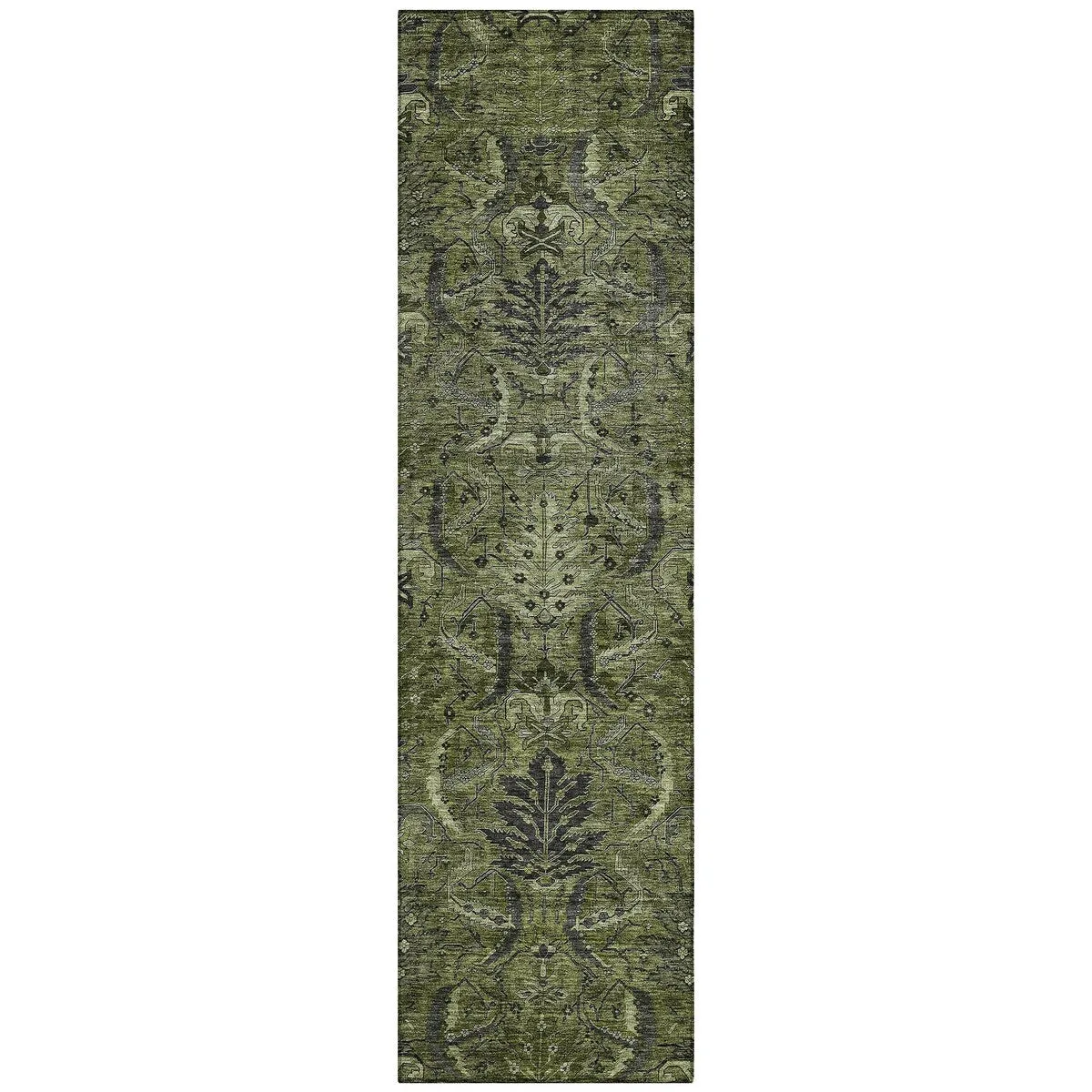 Machine Washable Indoor/ Outdoor Boho Traditional Chantille Rug