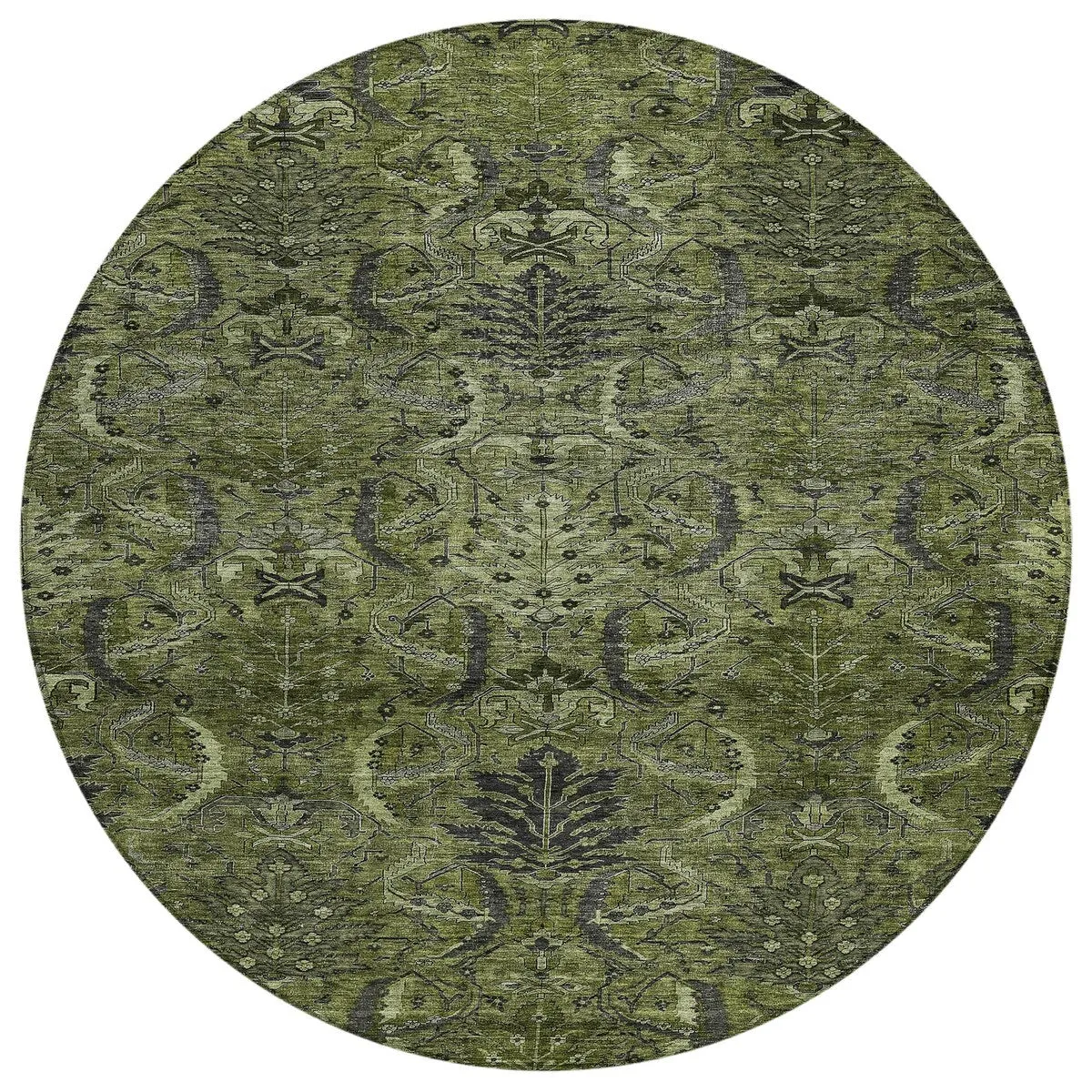 Machine Washable Indoor/ Outdoor Boho Traditional Chantille Rug