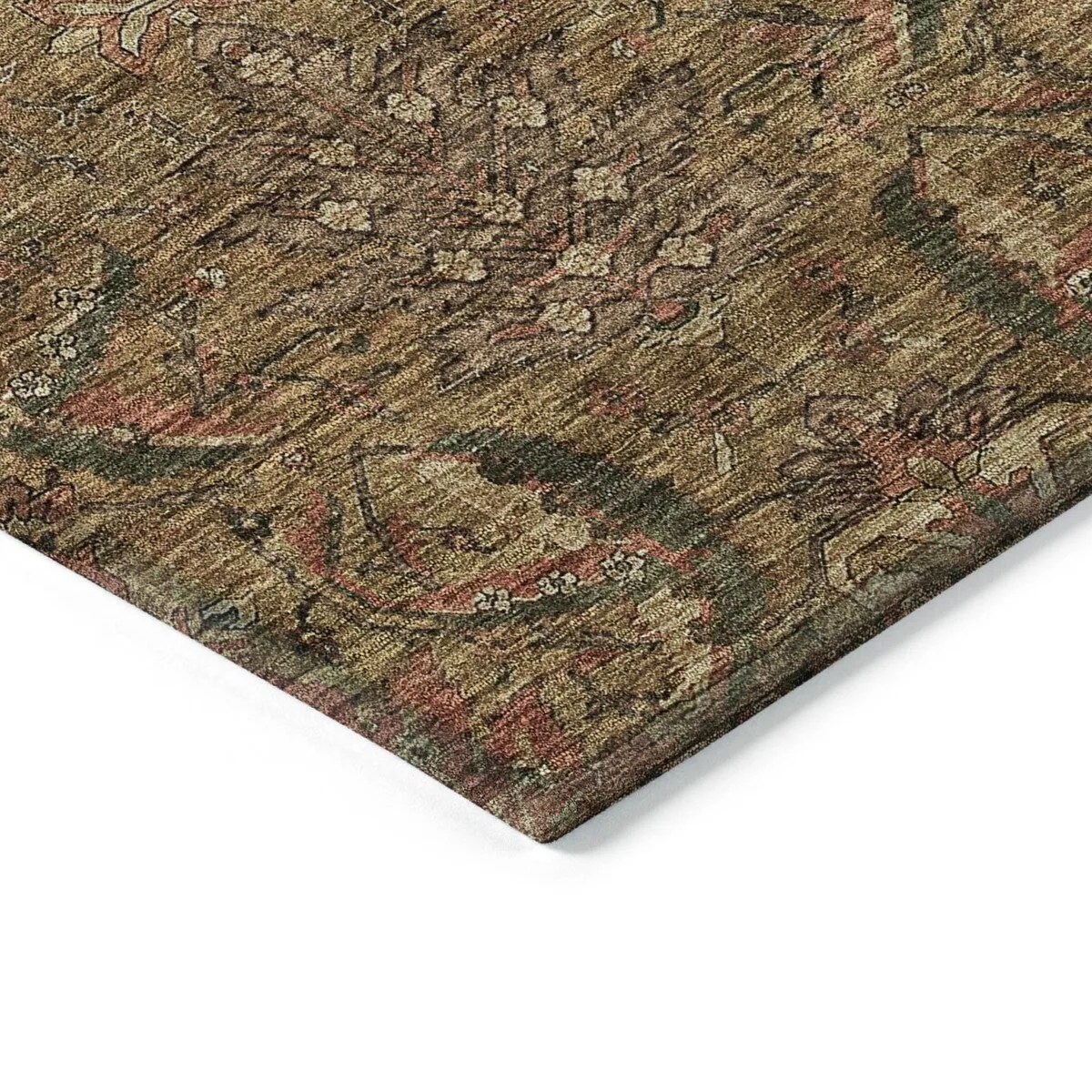 Machine Washable Indoor/ Outdoor Boho Traditional Chantille Rug