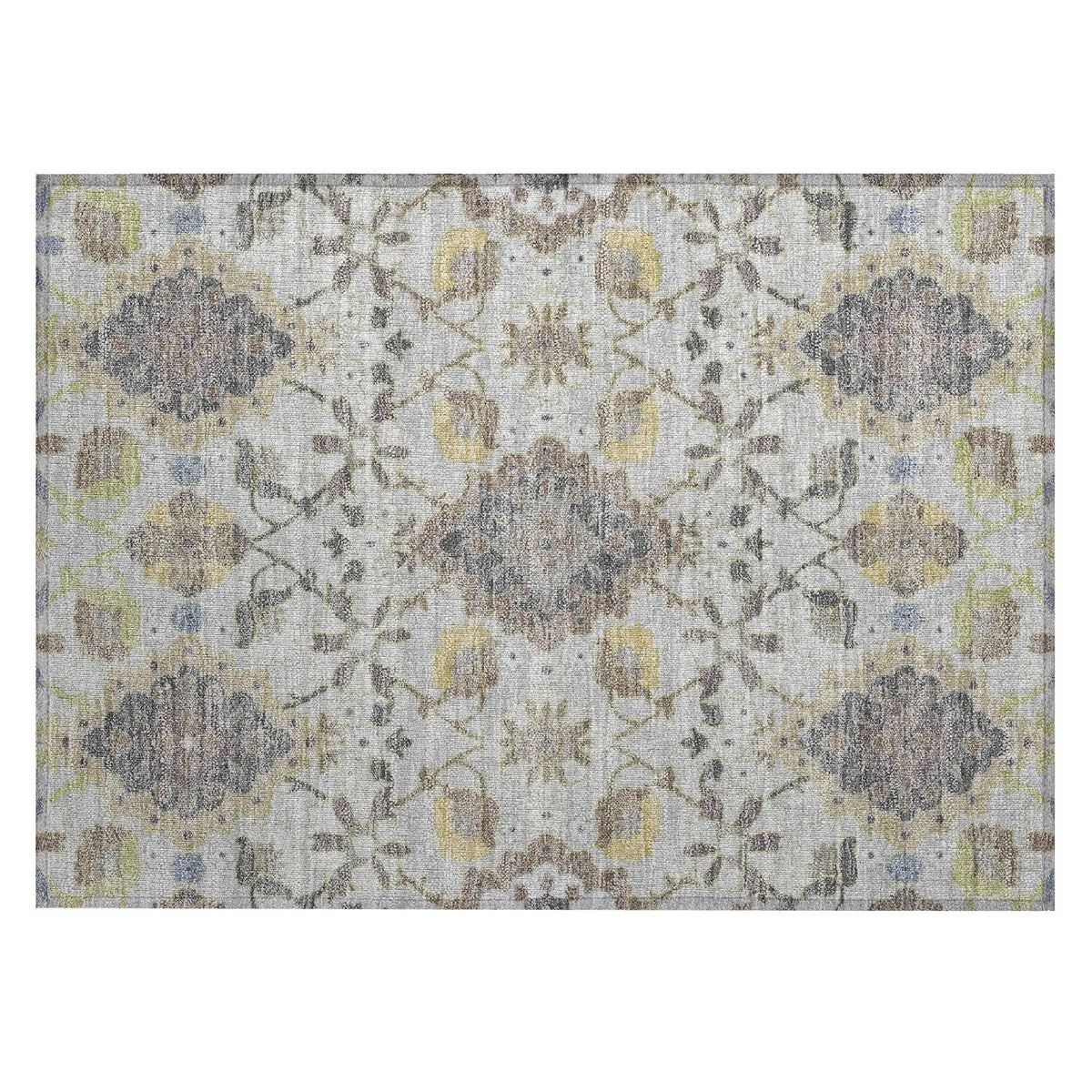 Machine Washable Indoor/ Outdoor Boho Traditional Chantille Rug
