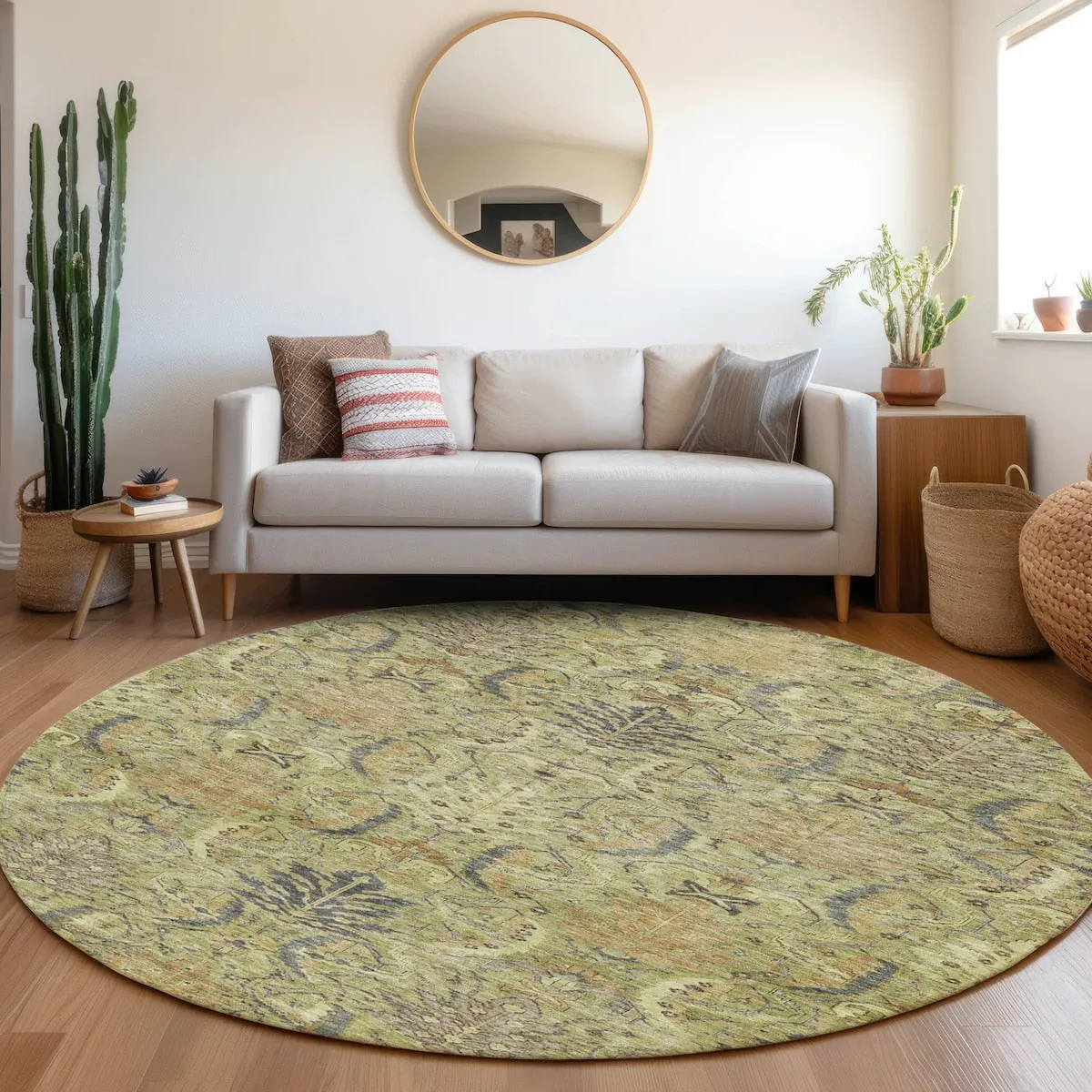 Machine Washable Indoor/ Outdoor Boho Traditional Chantille Rug