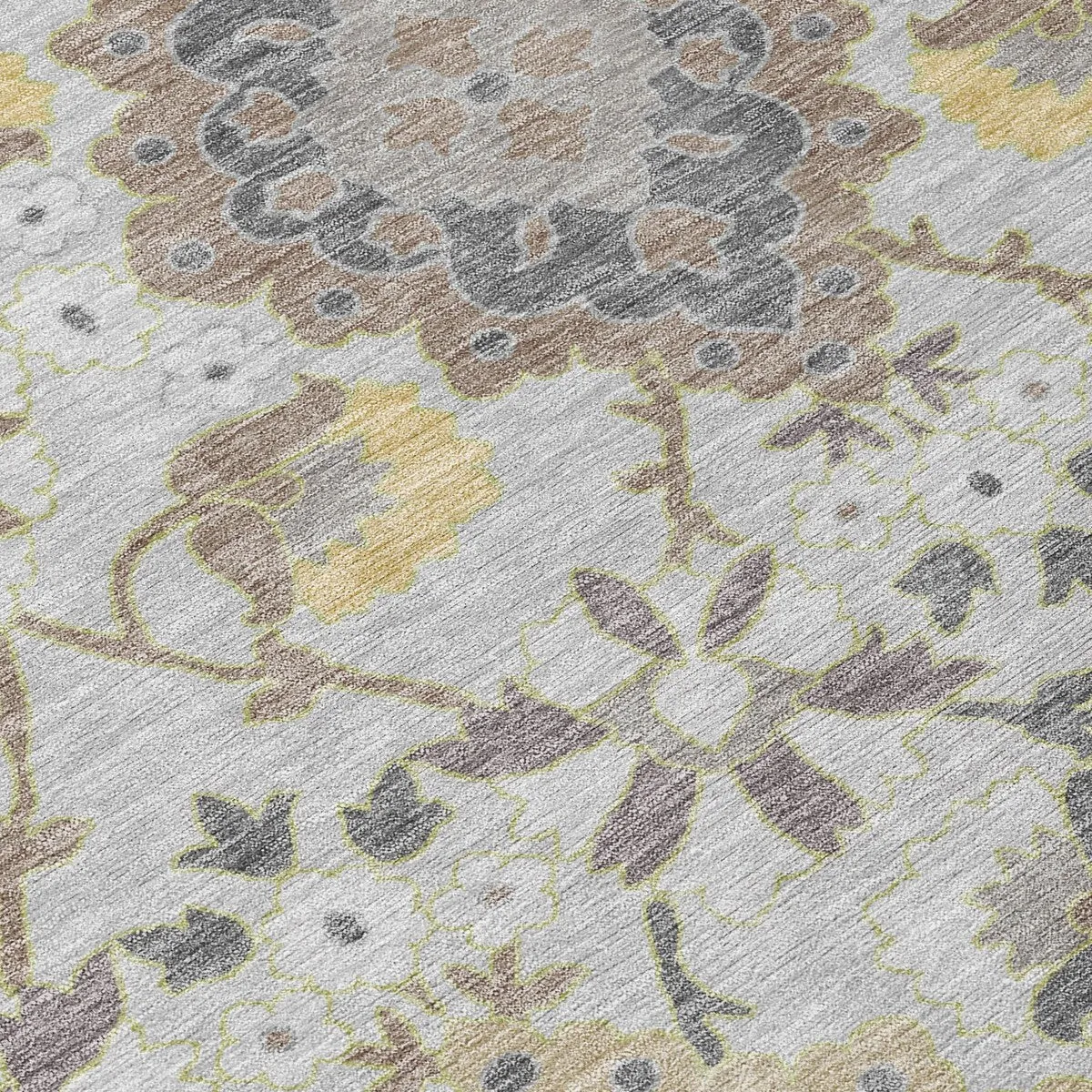 Machine Washable Indoor/ Outdoor Boho Traditional Chantille Rug
