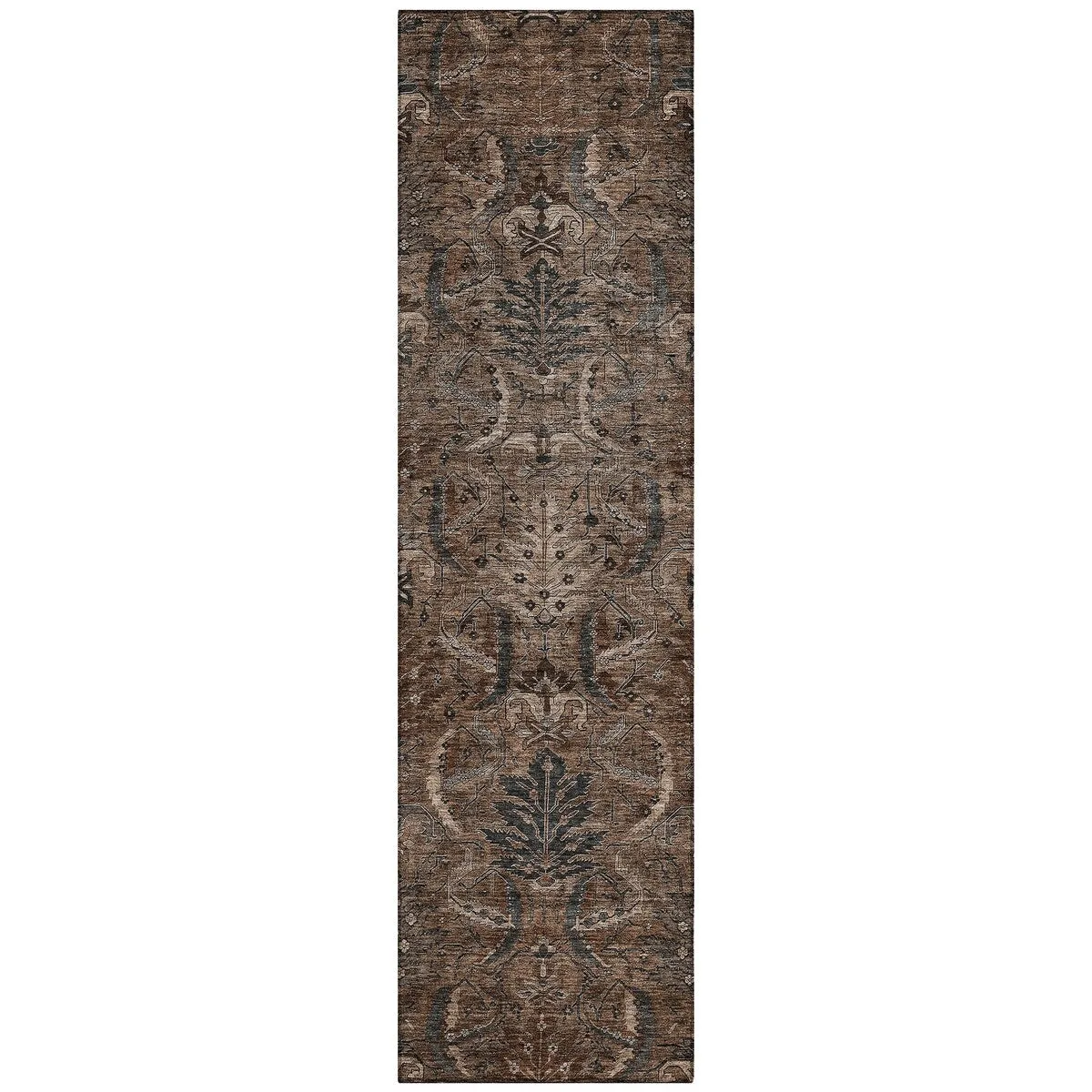 Machine Washable Indoor/ Outdoor Boho Traditional Chantille Rug