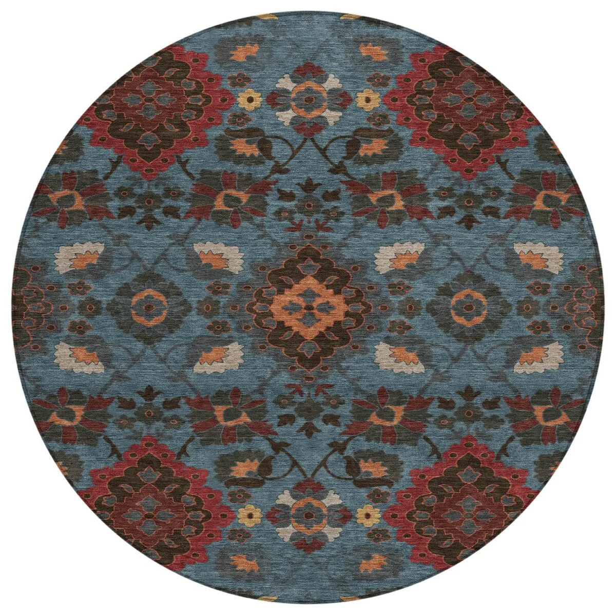 Machine Washable Indoor/ Outdoor Boho Traditional Chantille Rug