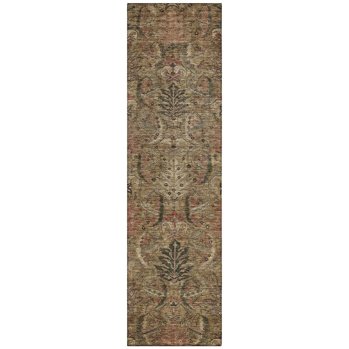 Machine Washable Indoor/ Outdoor Boho Traditional Chantille Rug