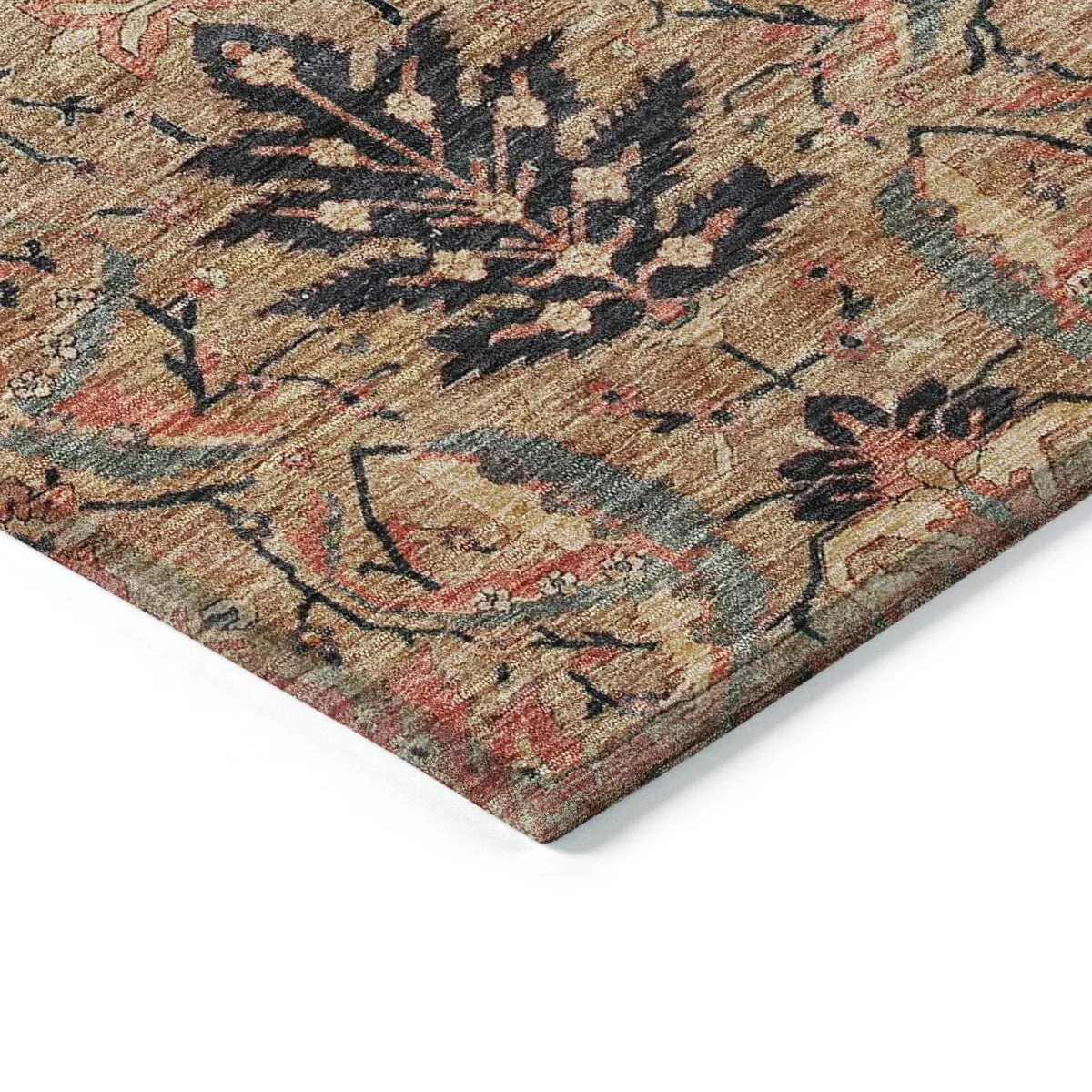 Machine Washable Indoor/ Outdoor Boho Traditional Chantille Rug