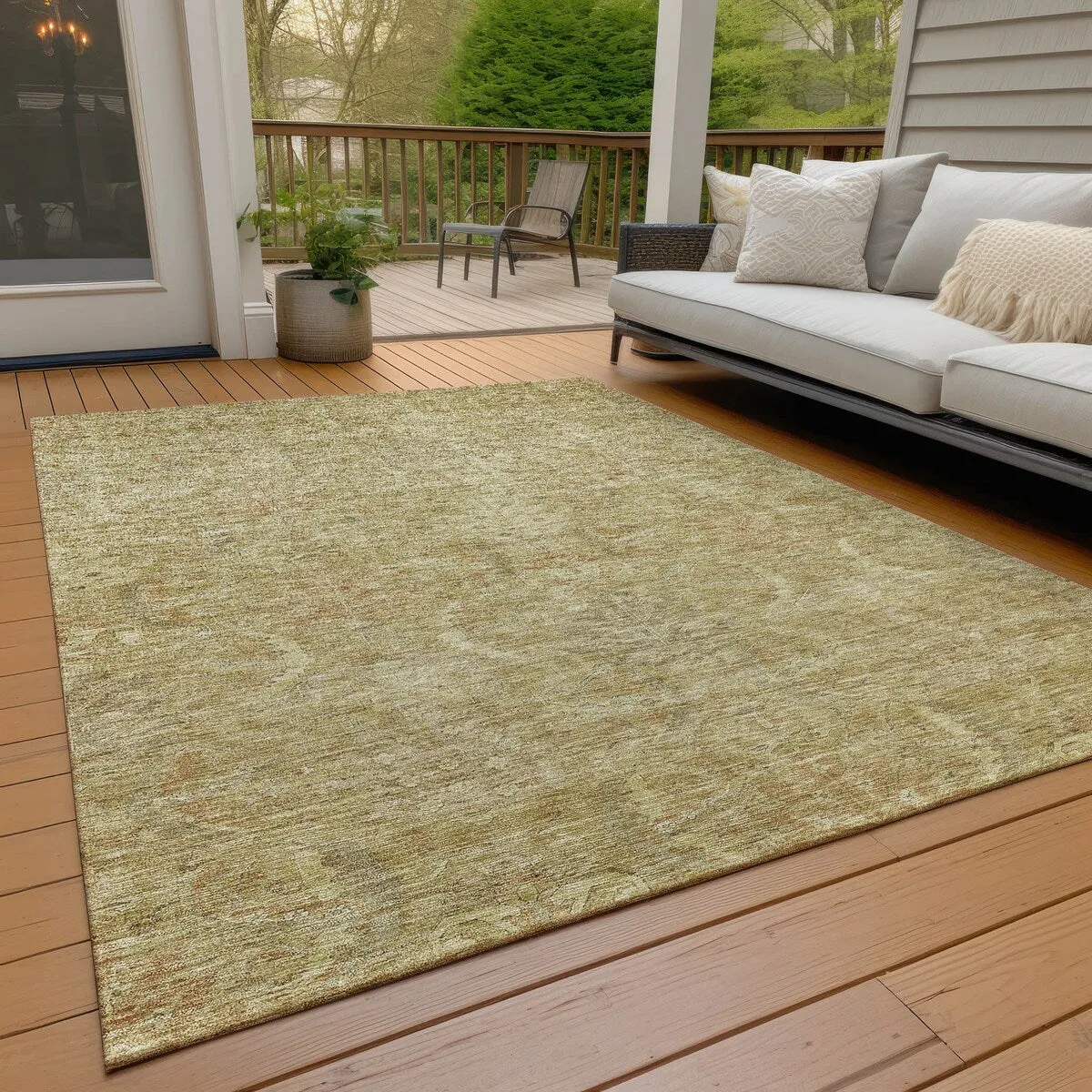 Machine Washable Indoor/ Outdoor Boho Traditional Chantille Rug