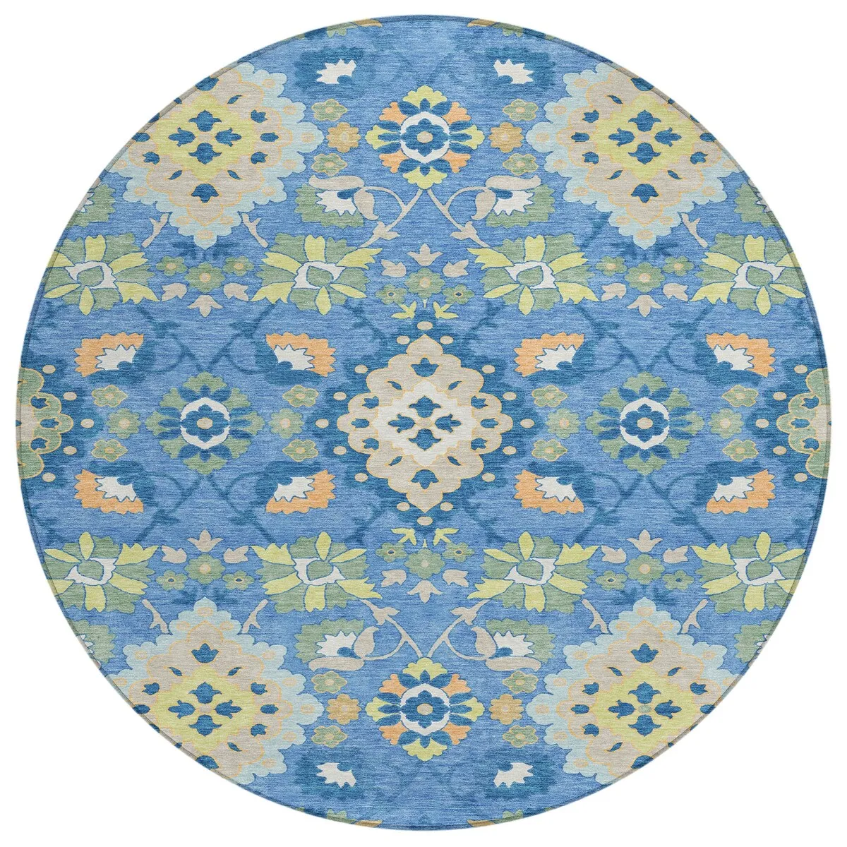 Machine Washable Indoor/ Outdoor Boho Traditional Chantille Rug