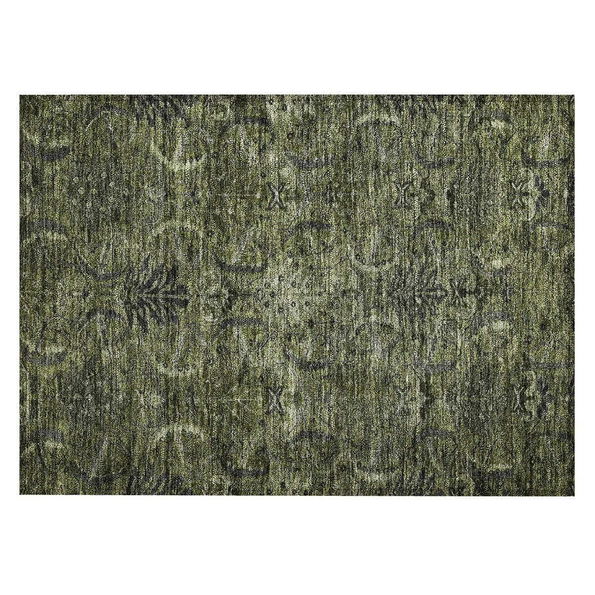 Machine Washable Indoor/ Outdoor Boho Traditional Chantille Rug