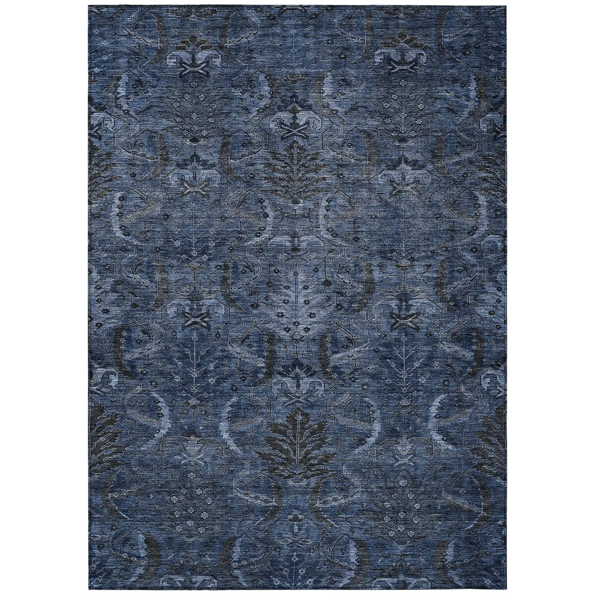 Machine Washable Indoor/ Outdoor Boho Traditional Chantille Rug