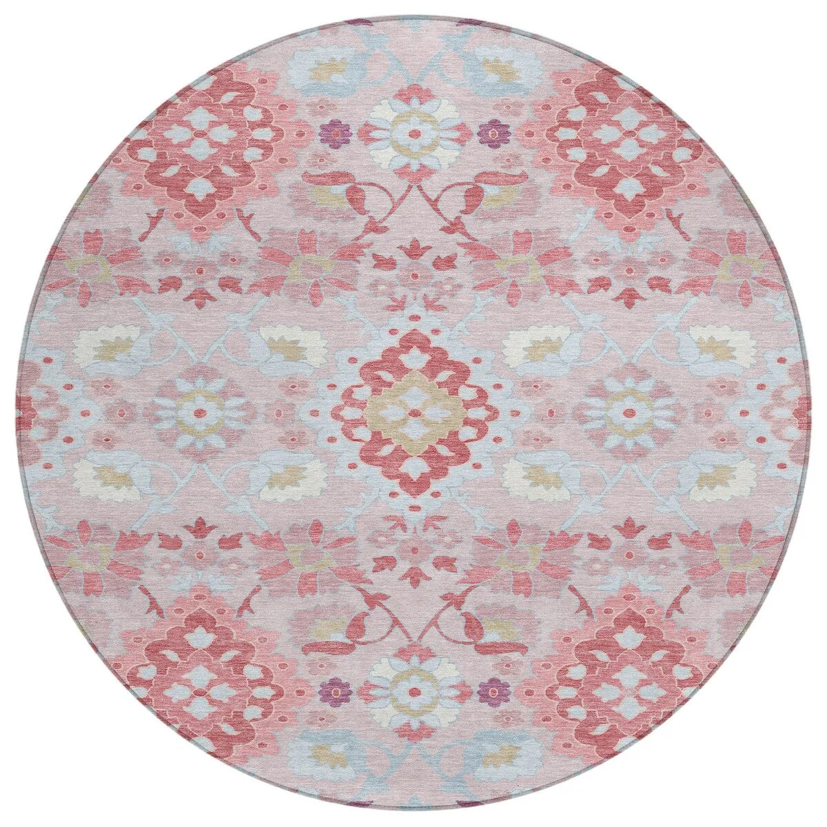Machine Washable Indoor/ Outdoor Boho Traditional Chantille Rug