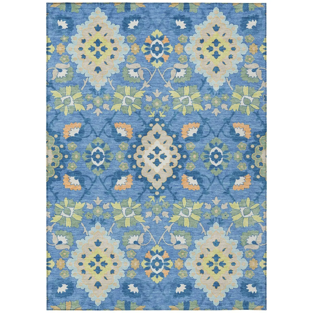 Machine Washable Indoor/ Outdoor Boho Traditional Chantille Rug
