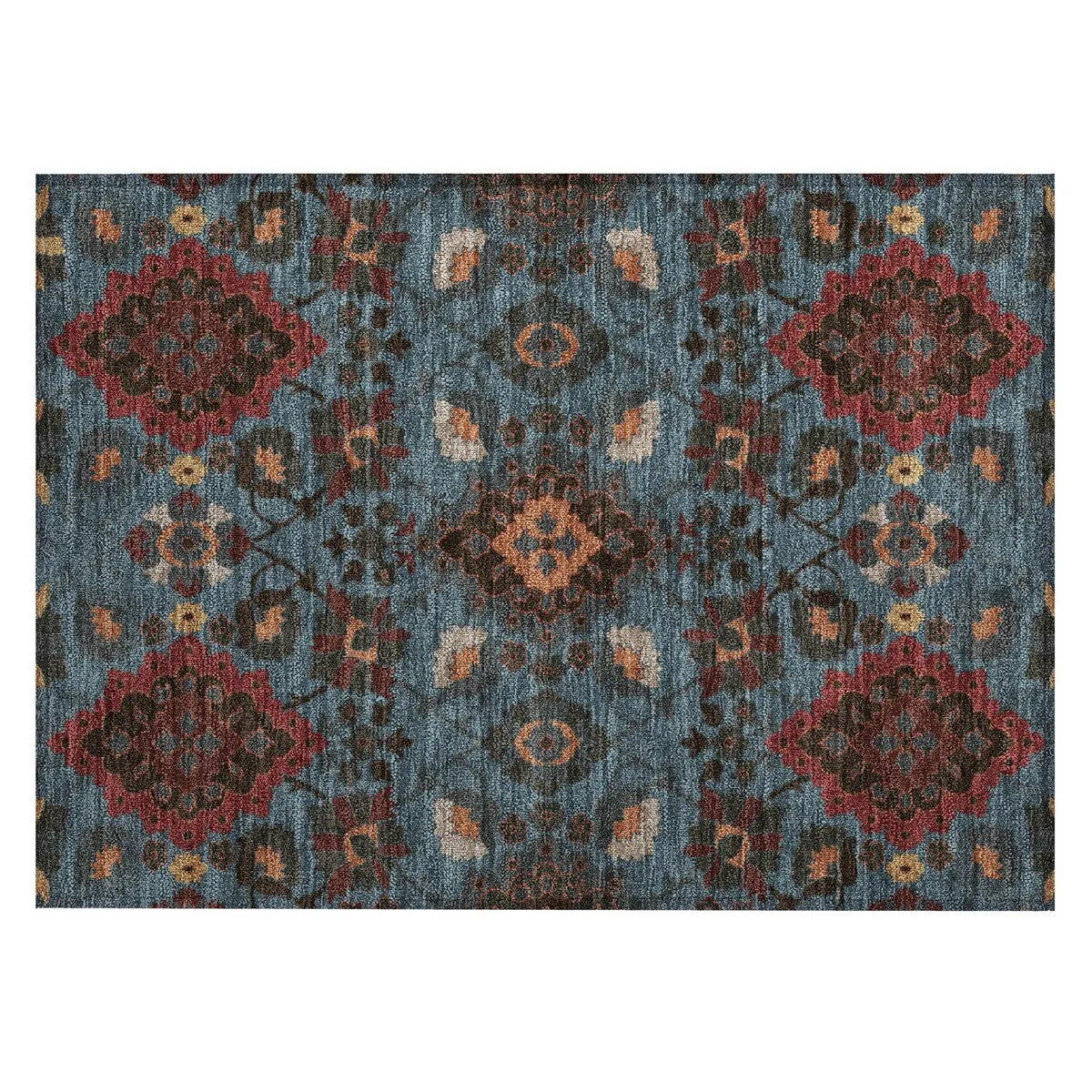 Machine Washable Indoor/ Outdoor Boho Traditional Chantille Rug