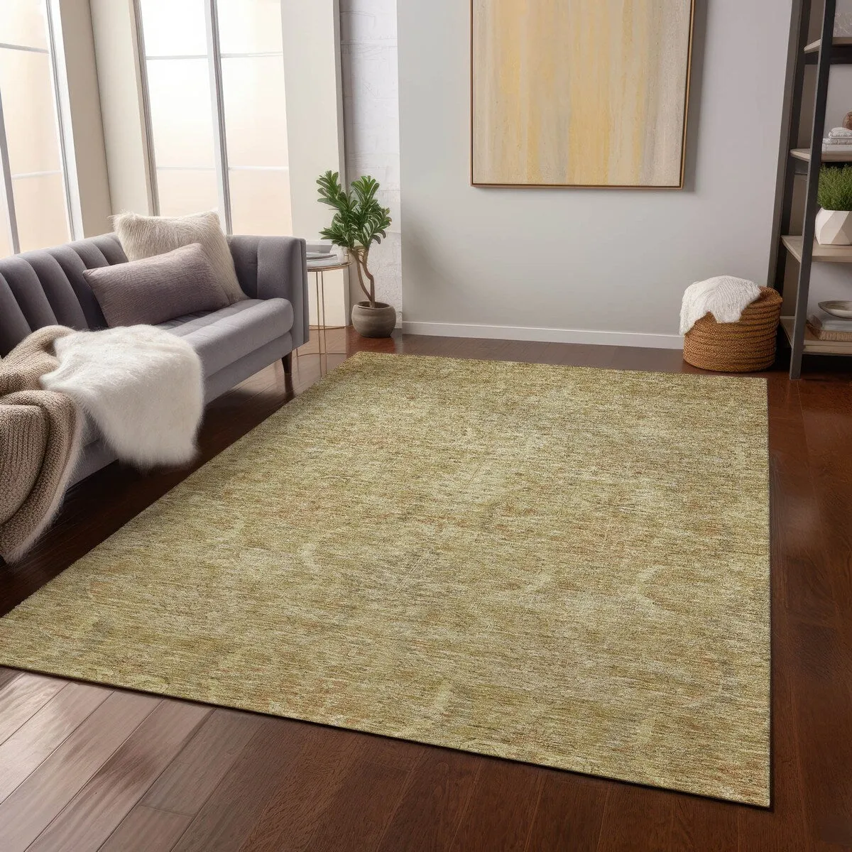 Machine Washable Indoor/ Outdoor Boho Traditional Chantille Rug