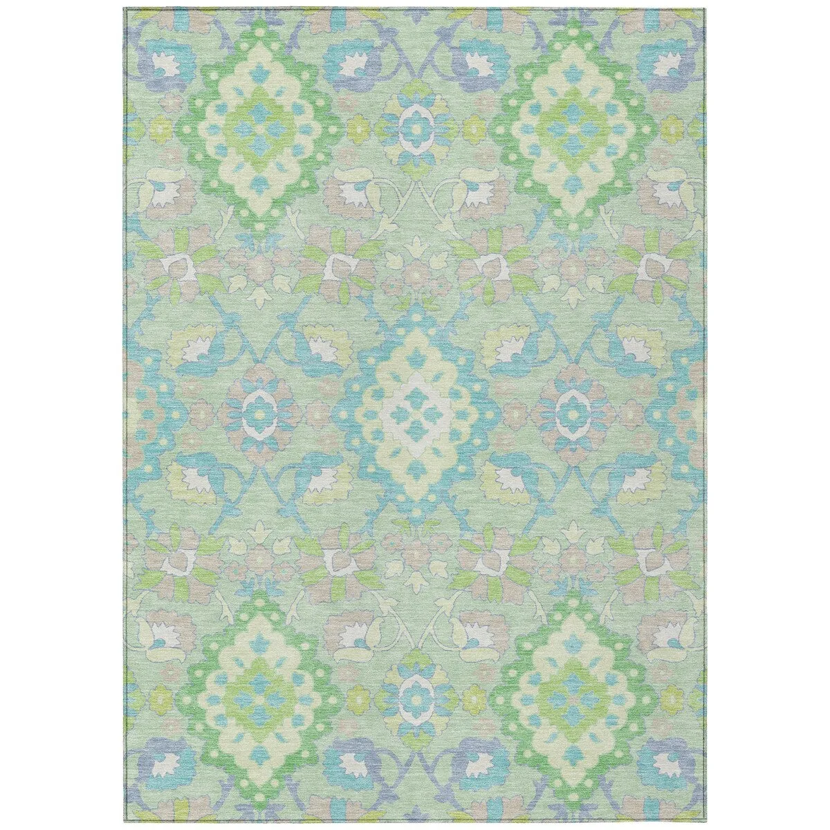 Machine Washable Indoor/ Outdoor Boho Traditional Chantille Rug