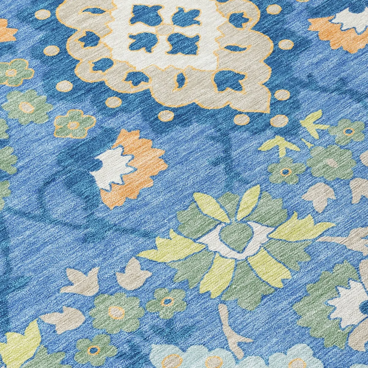 Machine Washable Indoor/ Outdoor Boho Traditional Chantille Rug