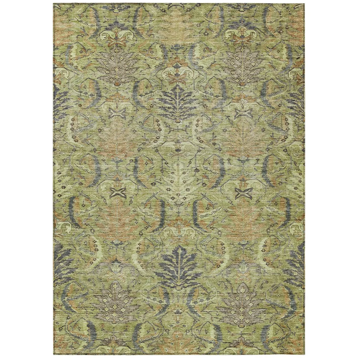 Machine Washable Indoor/ Outdoor Boho Traditional Chantille Rug