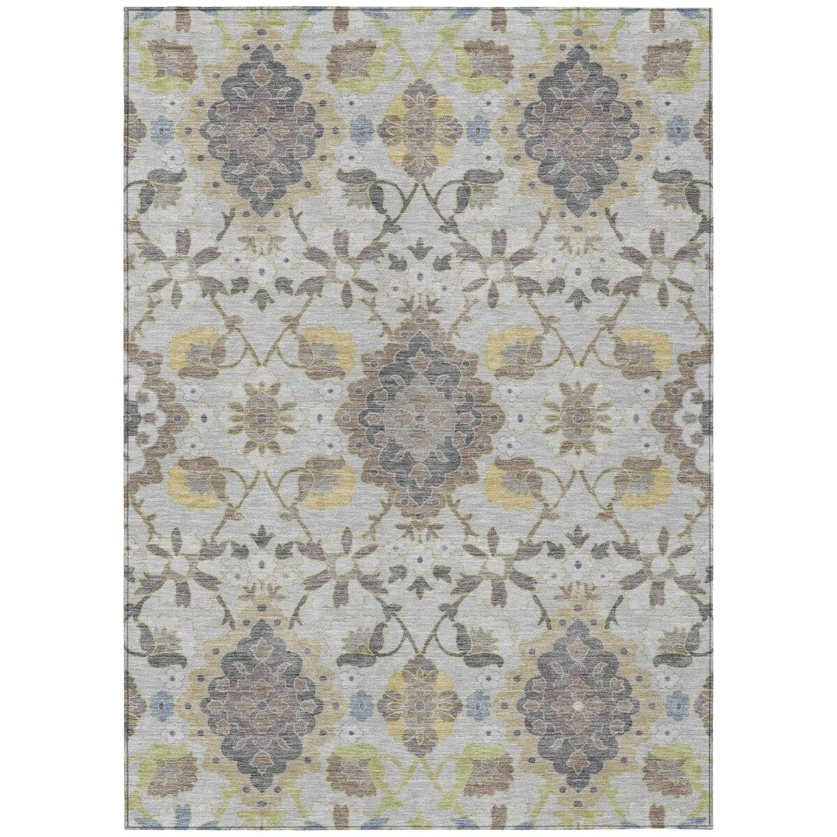 Machine Washable Indoor/ Outdoor Boho Traditional Chantille Rug