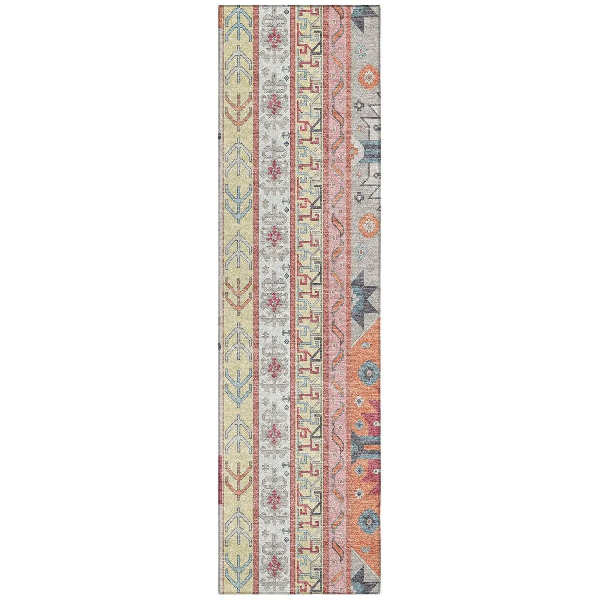 Machine Washable Indoor/ Outdoor Boho Tribal Chantille Rug
