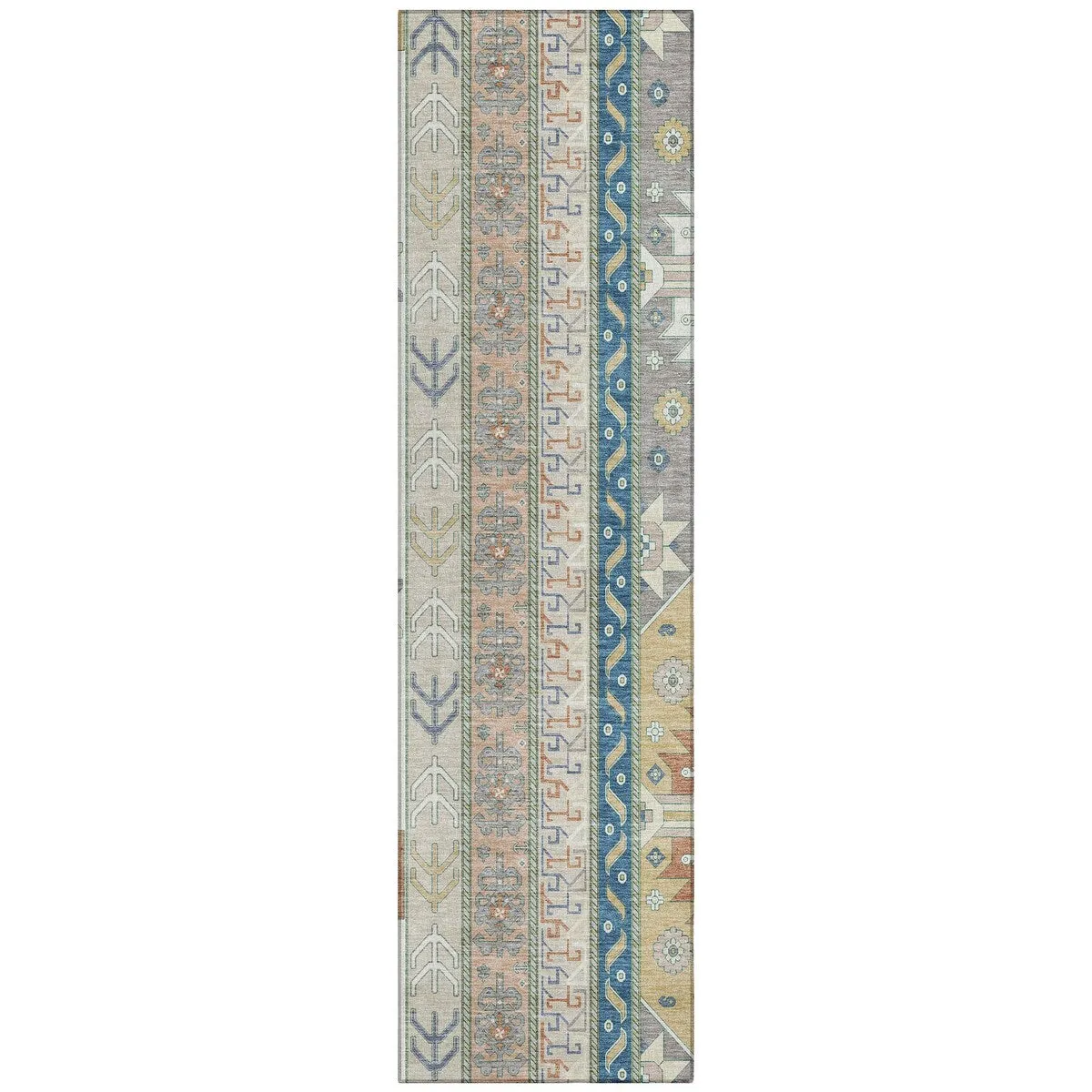 Machine Washable Indoor/ Outdoor Boho Tribal Chantille Rug