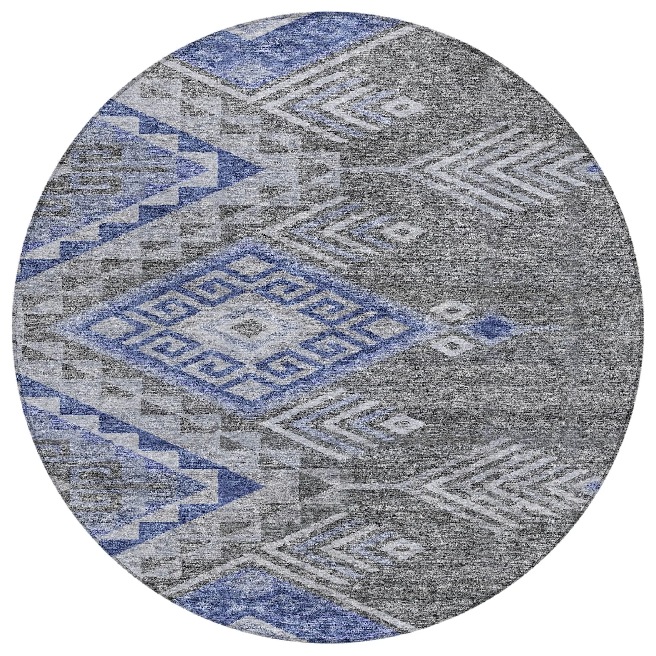 Machine Washable Indoor/ Outdoor Boho Tribal Chantille Rug