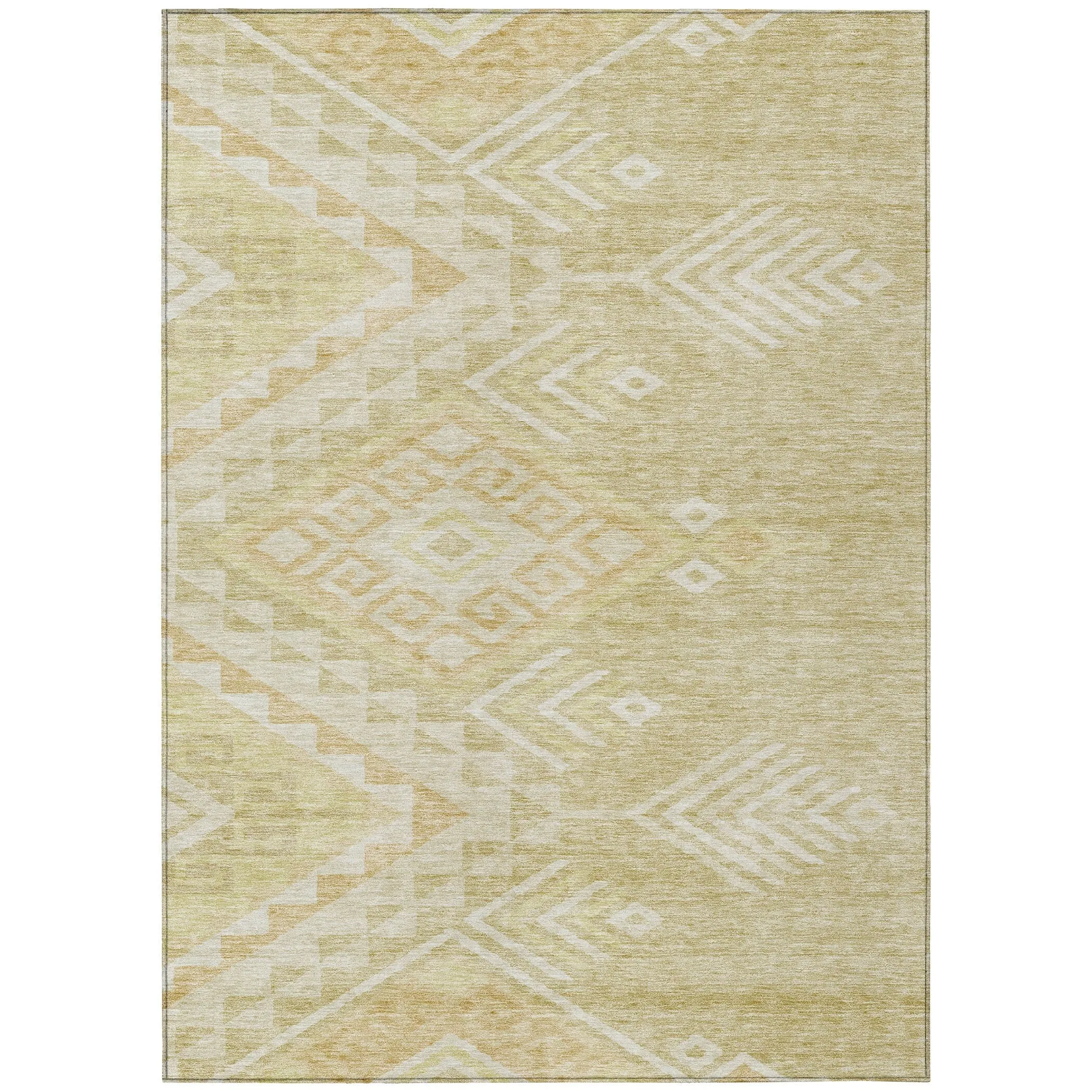 Machine Washable Indoor/ Outdoor Boho Tribal Chantille Rug