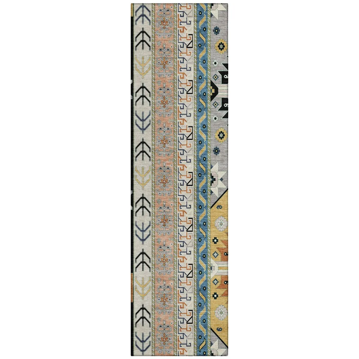 Machine Washable Indoor/ Outdoor Boho Tribal Chantille Rug