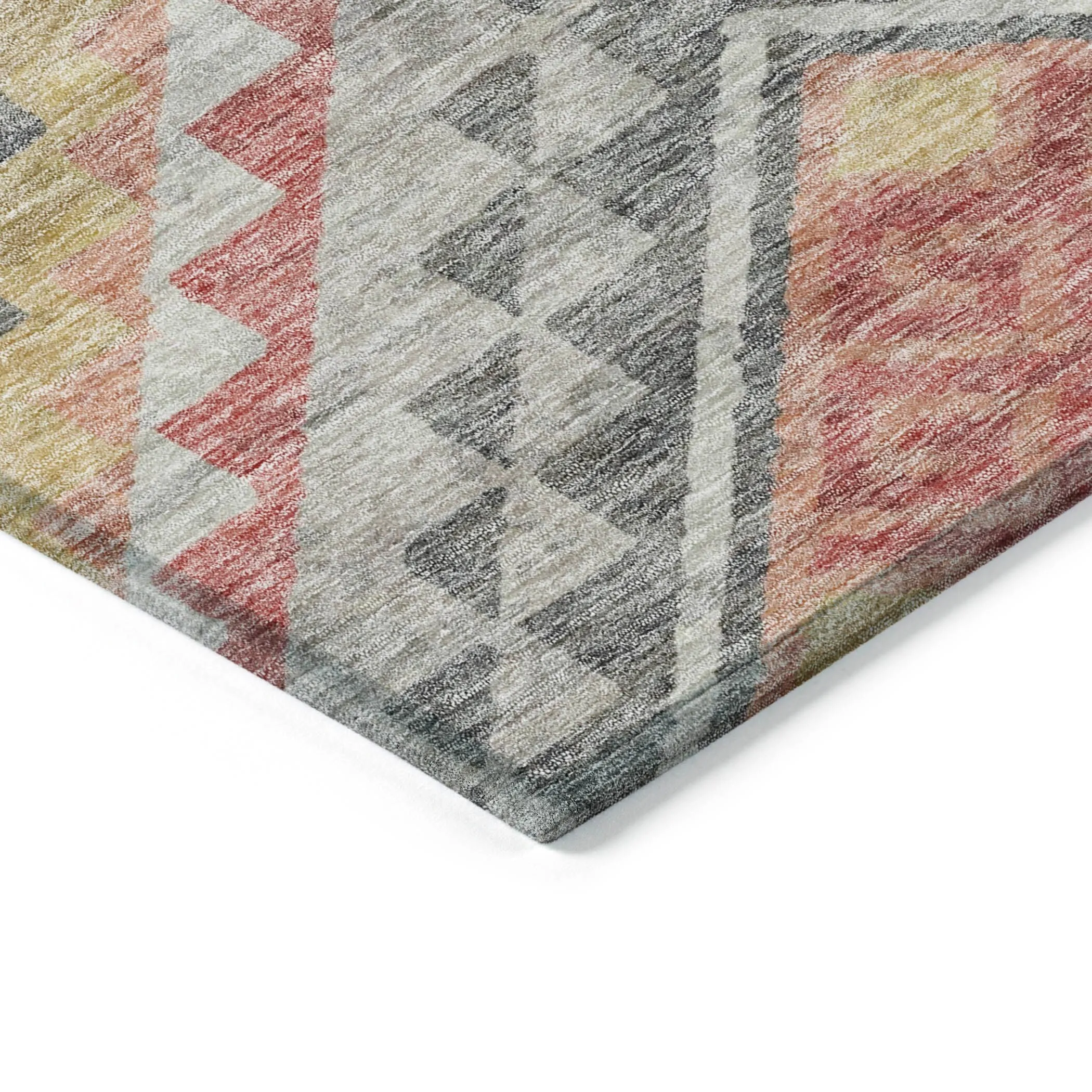 Machine Washable Indoor/ Outdoor Boho Tribal Chantille Rug